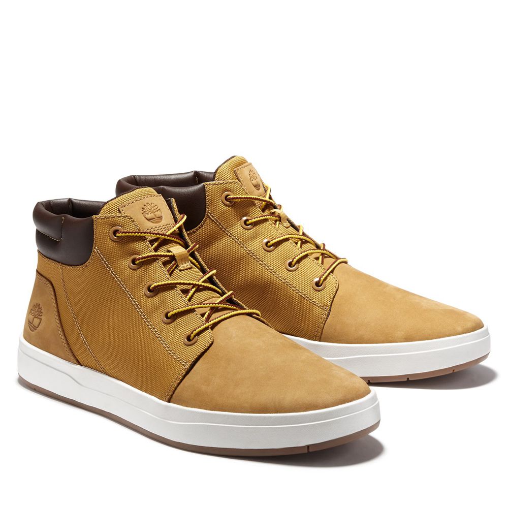 Botas de Seguridad Timberland Hombre Davis Square Cuero Collar Marrones - Chile DGE-138657